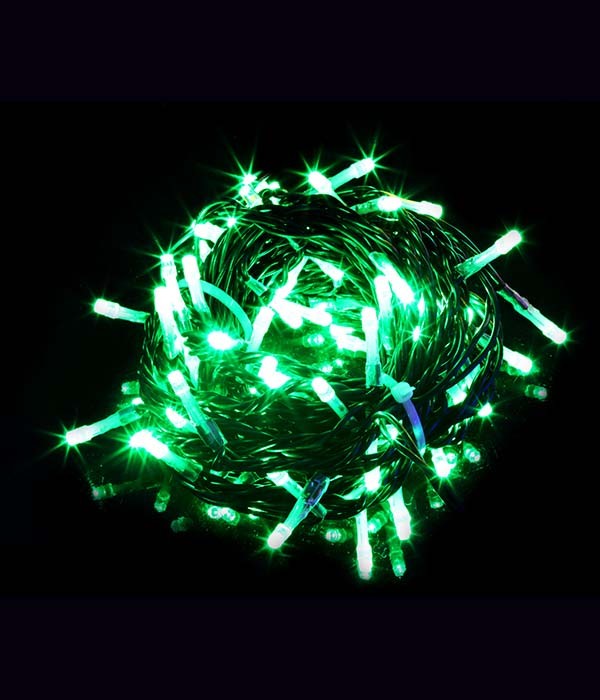 Качественная картинка Светодиодная нить Laitcom, 10м, 24V, 100 LED, IP54, прозр.провод, зеленый