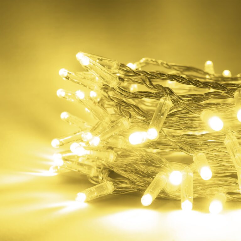 Качественная картинка Светодиодная нить Laitcom, с колпачком 10м, 100 LED, 24V, IP65, прозр. пр., шампань