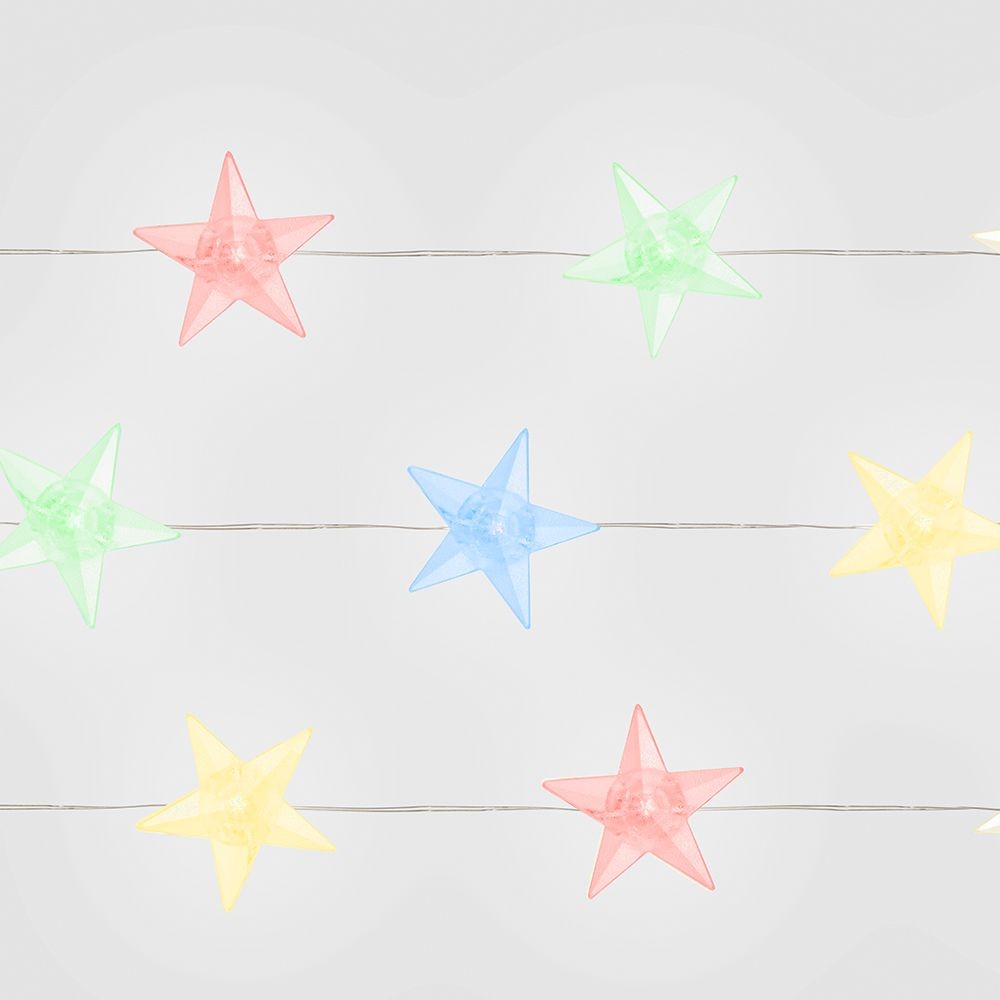 Качественная картинка Светодиодная гирлянда линейная Feron Звездочки USB 20LED мульти, IP 20, 1.8м, CL571