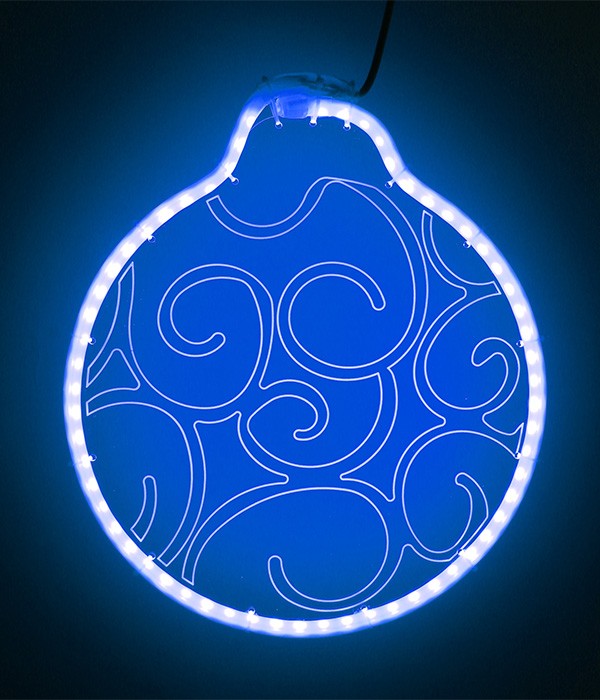 Качественная картинка Светодиодная Фигура Шар Laitcom 30 x 30 см Синяя, Гибкий Неон и Акрилайт, IP54