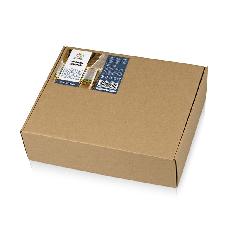 Качественная картинка Белт-Лайт NEON-NIGHT 2 жилы, 100м, шаг 40см, 225 патронов Е27, IP65, белый круглый провод ПВХ