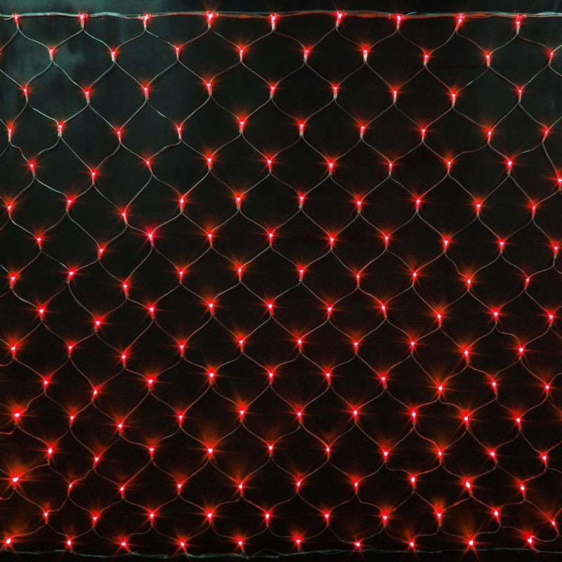 Качественная картинка Светодиодная сетка RichLed 2*1,5 м, 220 В, 8 режимов свечения, цвет красный
