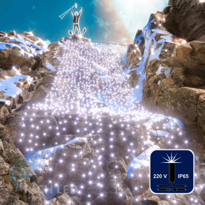 Светодиодный занавес RichLed, 2*9 м, 220 В, мерцание, IP 65, герметичный колпачок, цвет белый