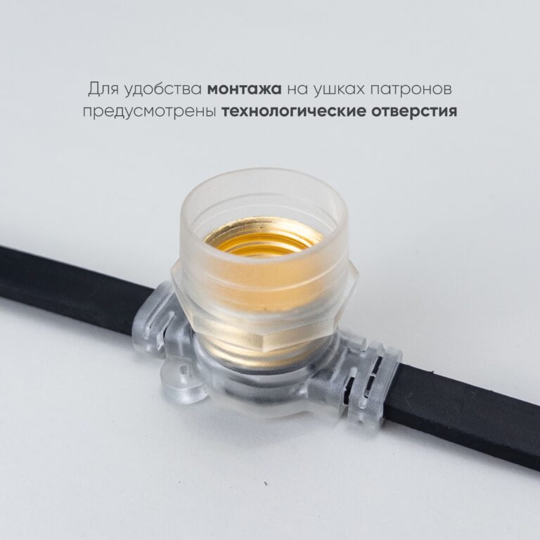 Качественная картинка Белт-Лайт Laitcom 10м, Провод Черный Каучук, Шаг 100 см, 10 прозр. патронов, IP65