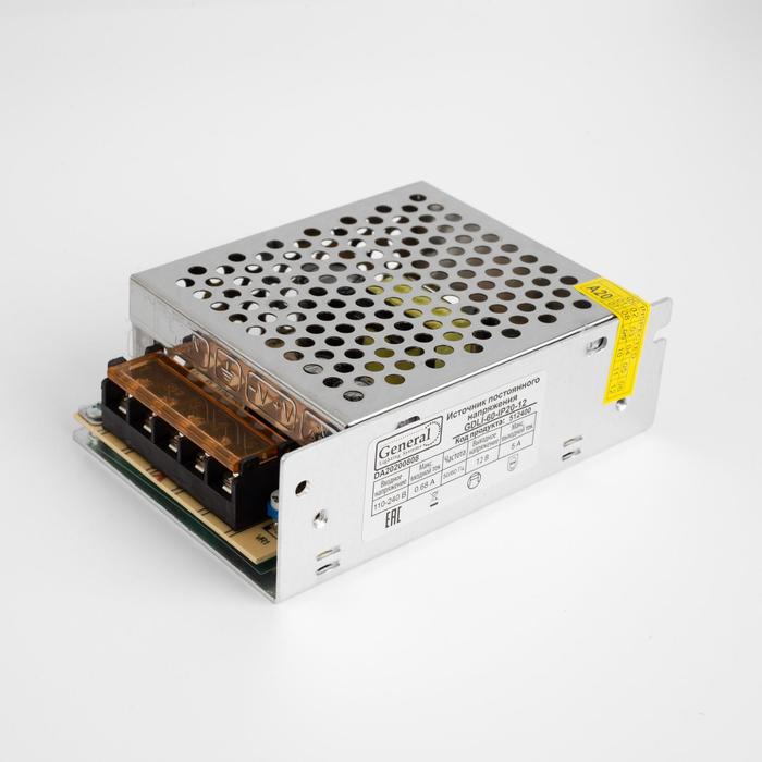 Качественная картинка Блок питания General для светодиодной ленты 12 В, 60 Вт, IP20