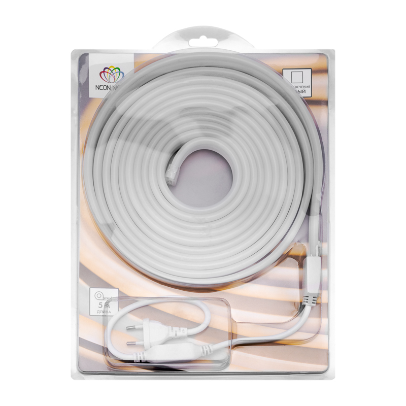 Качественная картинка Гибкий неон NEON-NIGHT LED SMD 8х16 мм, односторонний, белый, 120 LED/м, 5 м