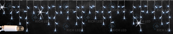 Качественная картинка Светодиодная бахрома Rich LED 3*0.9 м, мерцание, белый, герметичный колпачок