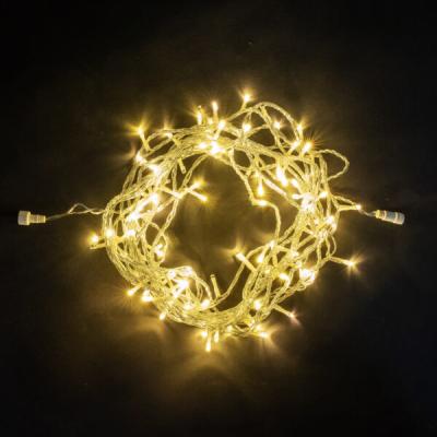 Светодиодная нить Laitcom, 10м,  24V, 100 LED, IP54, с мерцанием, прозр. провод, шампань