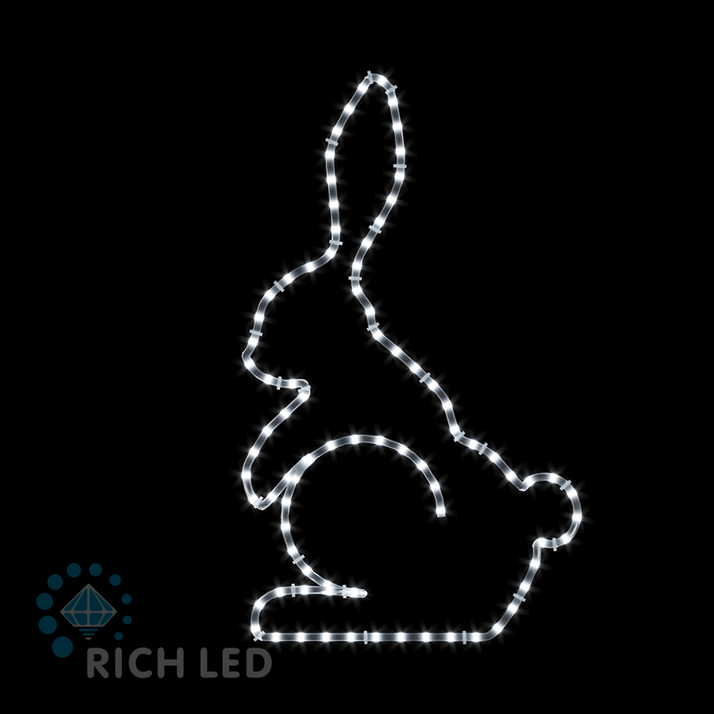 Световая 2Д Елочная игрушка RichLed Заяц МИНИ (деколейс+дюралайт), 24В