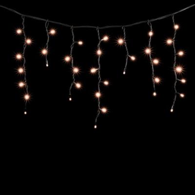 Светодиодная бахрома Laitcom 3,1 x 0,5 м, черный провод (каучук), 120 led, IP65, экстра т.белый