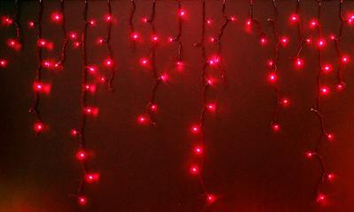 Светодиодная бахрома Rich LED 3*0,9 м, 220 В, мерцание, IP 65, герметичный колпачок, цвет красный
