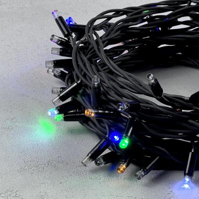 Светодиодная нить Laitcom, мерцание 100%,  75 LED, IP65, 10м, 220-230V, черн. пр., мульти