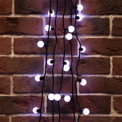 Гирлянда светодиодная Мультишарики Ø23мм 10м БЕЛЫЙ черный ПВХ IP65 статика 230В