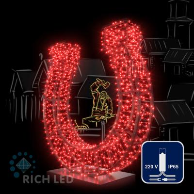 Светодиодные гирлянды RichLed Нить 10 м, 220 В, пост. свеч, IP65, герм. колп, прозр.провод, красный
