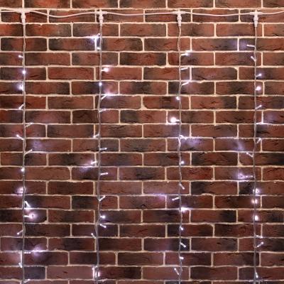 Светодиодный занавес NEON-NIGHT 2х6м БЕЛЫЙ, прозрачный ПВХ, IP65, эффект водопада, 24В