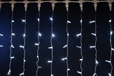 Светодиодный занавес Teamprof 2х2м, флэш, прозрачный провод, белый