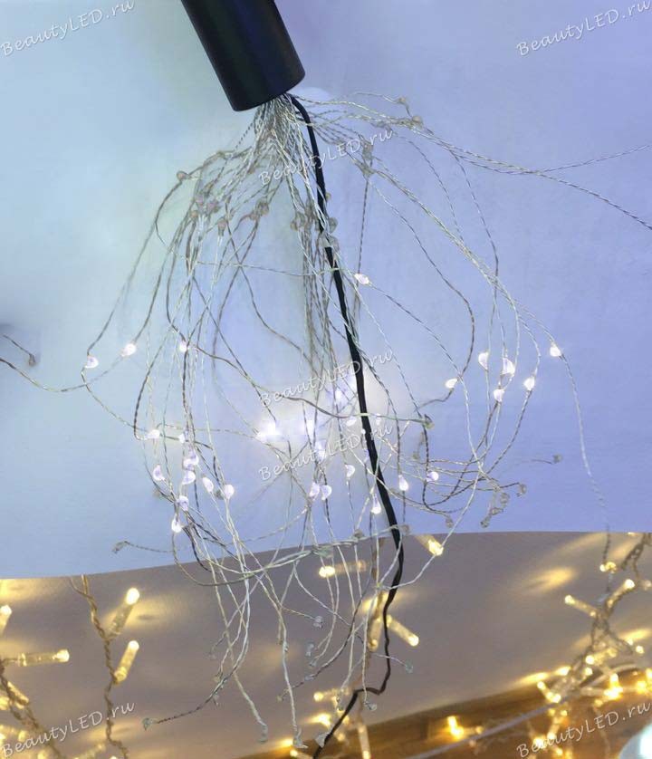 Светодиодный еж роса Laitcom, с динамикой 30см, 1,8W, 120 LED, IP67, проволока Shar 120-10-W Качественная картинка Светодиодный еж роса Laitcom, с динамикой 30см, 1,8W, 120 LED, IP67, проволока Shar 120-10-W