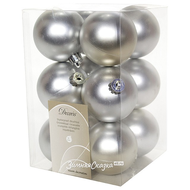 Качественная картинка Набор пластиковых шаров Laitcom, матовые, 80 мм, 6 шт, серебро