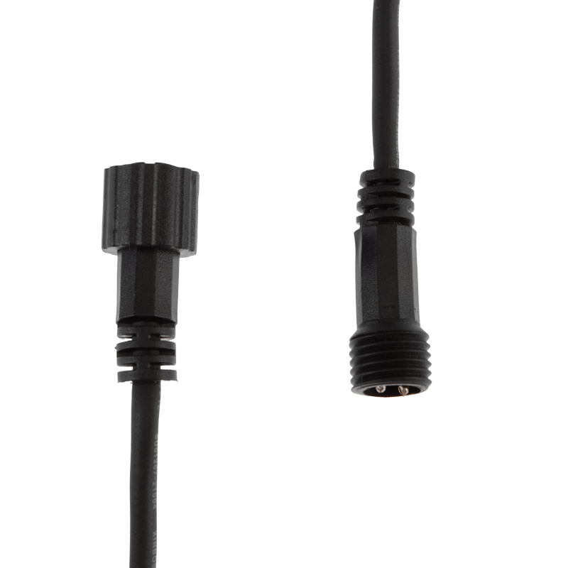 Качественная картинка Коннектор (шнур) с проводами папа-мама, 2 pin, черный каучук NEON-NIGHT