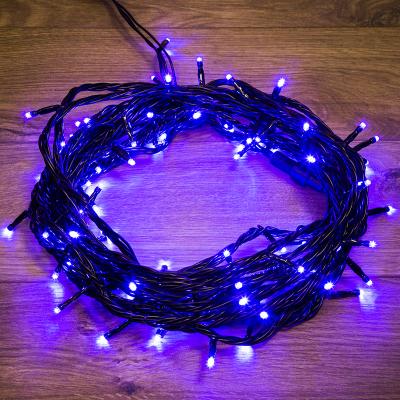 Cветодиодная нить управляемая NEON-NIGHT 10м СИНИЙ черный ПВХ IP65 динамика 230В
