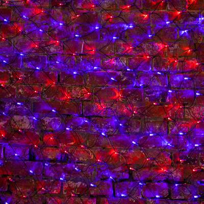 Cветодиодная cеть NEON-NIGHT 2,5х2,5м КРАСНЫЙ/СИНИЙ черный ПВХ IP65 динамика 230В