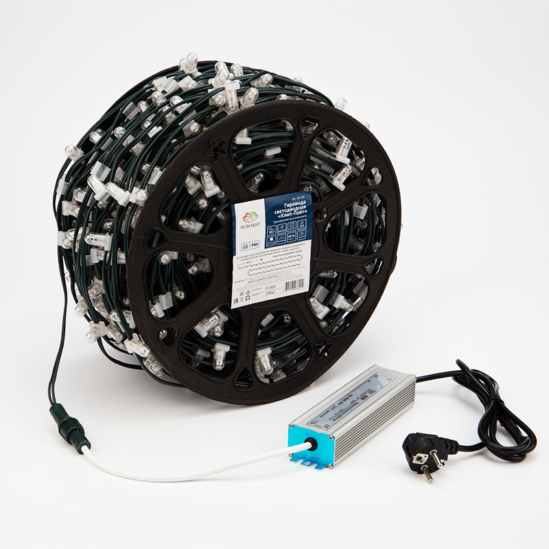 Качественная картинка Гирлянда NEON-NIGHT ClipLight 12V 150 мм, ТЕПЛЫЙ БЕЛЫЙ