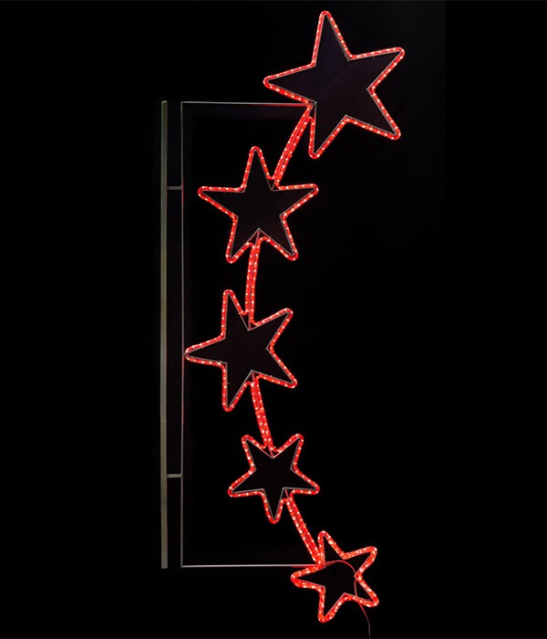 Качественная картинка Светодиодная консоль "Пять звезд" Laitcom, 90x200 красный (220V), IP54