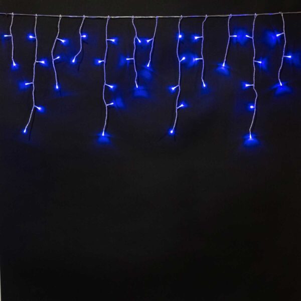 Бахрома на батар. Laitcom с таймером 3м, 100 LED, IP65, 3 бат. "D", 4,5V, прозр. пр., синий Качественная картинка Бахрома на батар. Laitcom с таймером 3м, 100 LED, IP65, 3 бат. "D", 4,5V, прозр. пр., синий