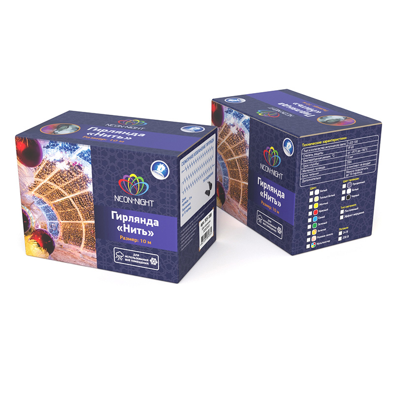 Качественная картинка НИТЬ ПВХ flashing 10м (2 модуля x 5м), белый ПВХ, Красный, 24В