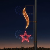 Светодиодные уличные консоли ко Дню победы Rich LED. Тип 9-8 т Золотой деколейс_кр.звезда