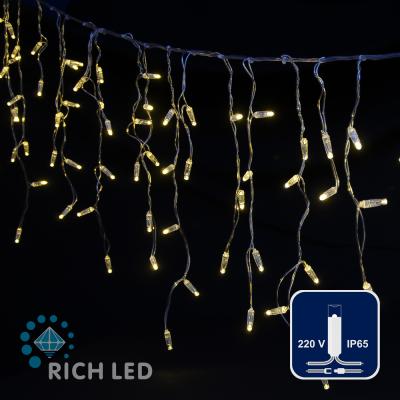 Светодиодная бахрома Rich LED 3*0,5 м, 220 В, пост. свечение, IP 65, герм. колпачок, цвет т. белый