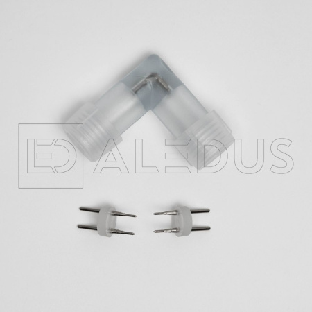 Качественная картинка L-образный соединитель ALEDUS для 2-х проводного дюралайта