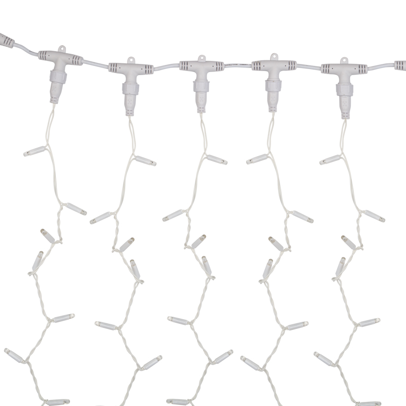 Качественная картинка Светодиодный занавес NEON-NIGHT 2х3м СИНИЙ, белый ПВХ, IP65, мерцание, 230В