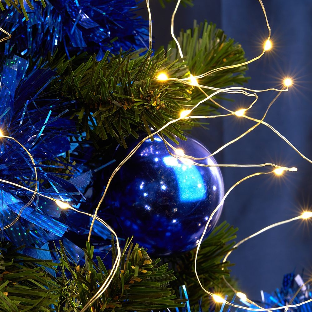 Качественная картинка Светодиодная гирлянда на елку Feron CL53, 200 LED т.белый, 10 веток* 20 ламп, 2м + 1м шнур, IP20