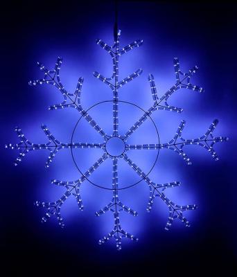 Снежинка светодиодная "Зимняя Классика" Laitcom 1,1м, 220V, IP54, синяя, дюралайт металл.каркасе