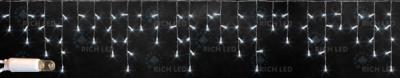 Светодиодная бахрома Rich LED 3*0.5 м, мерцание, черный пр, IP 65, белый