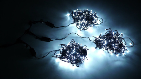 Светодиодные спайдеры ALEDUS 3 нити по 20 м, черный провод, с мерцанием