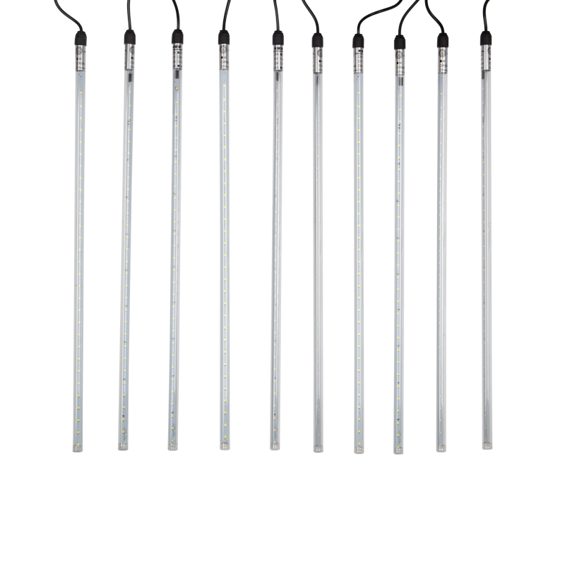 Качественная картинка Тающие сосульки NEON-NIGHT 10 шт. х 50см, шаг 100см, БЕЛЫЙ, черный каучук, IP65, 24В