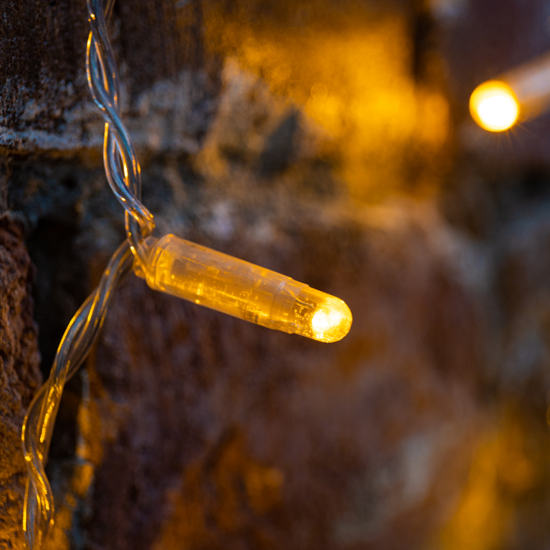 Качественная картинка Светодиодный занавес NEON-NIGHT 2х1,5м ЖЕЛТЫЙ, прозрачный ПВХ, IP65, постоянное свечение, 230В