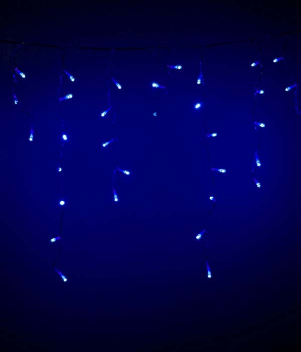 Качественная картинка Светодиодная бахрома Laitcom 4,9x0,5м, 240 LED, IP54, прозр.провод синий (мерц. БЕЛЫЙ ДИОД)