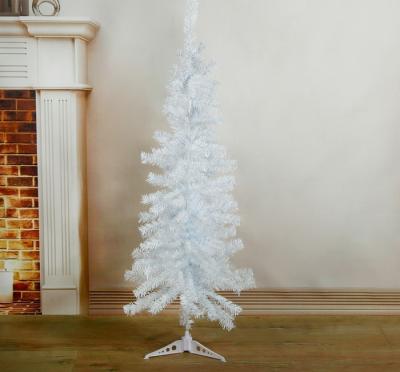 Ёлка белая 120 см, d иголок 5 см, d нижнего яруса 42 см, 110 веток, пласт подставка