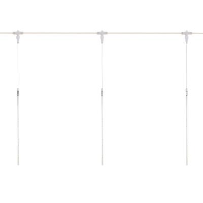 Тающие сосульки NEON-NIGHT 10 шт. х 50см, шаг 100см, ТЕПЛЫЙ БЕЛЫЙ, белый каучук, IP67, 24В