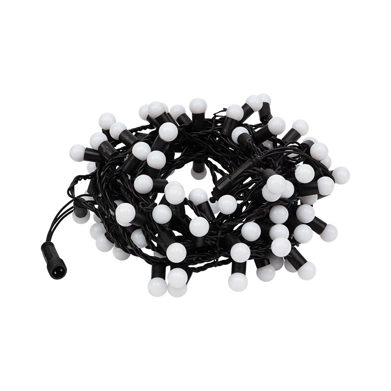 Качественная картинка Гирлянда светодиодная Мультишарики Ø17,5мм 10м RGB черный ПВХ IP65 медленная смена цвета 230В