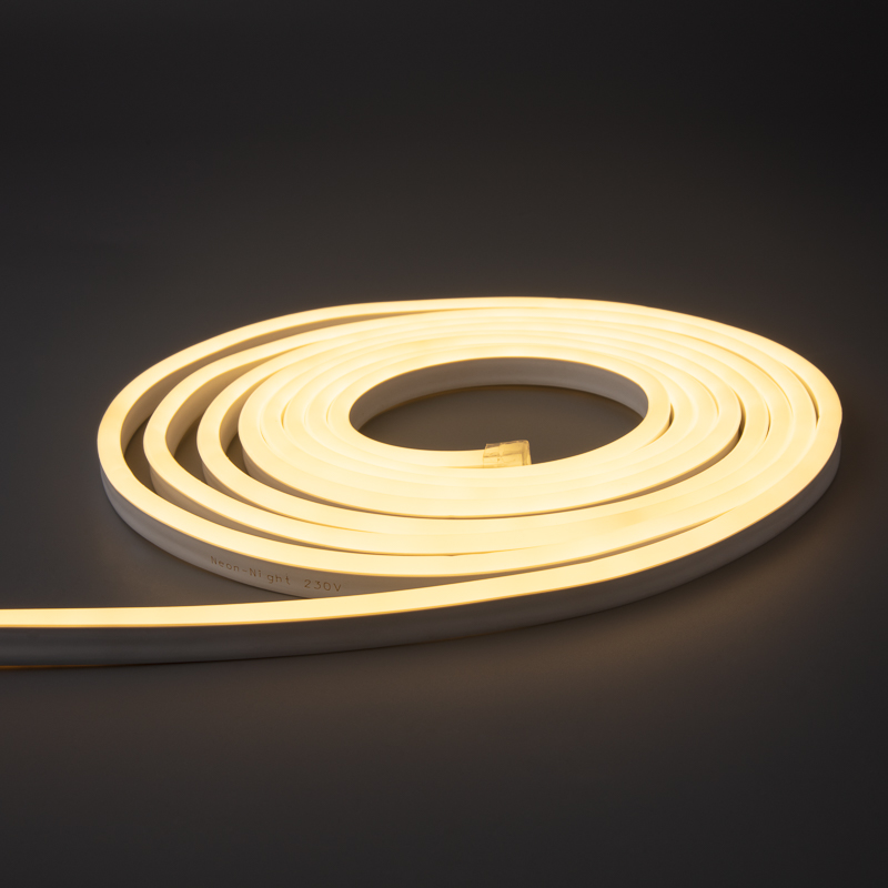 Качественная картинка Гибкий неон NEON-NIGHT LED SMD 8х16 мм, односторонний теплый белый, 120 LED/м, 20 м