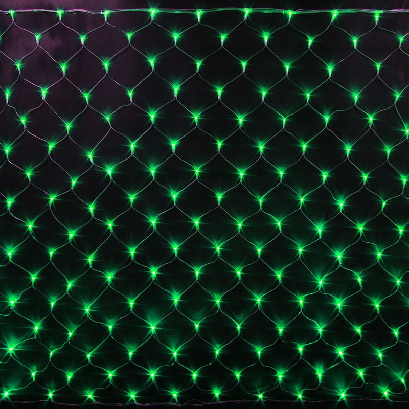 Качественная картинка Светодиодная сетка RichLed 2*1,5 м, 220 В, 8 режимов свечения, цвет зеленый