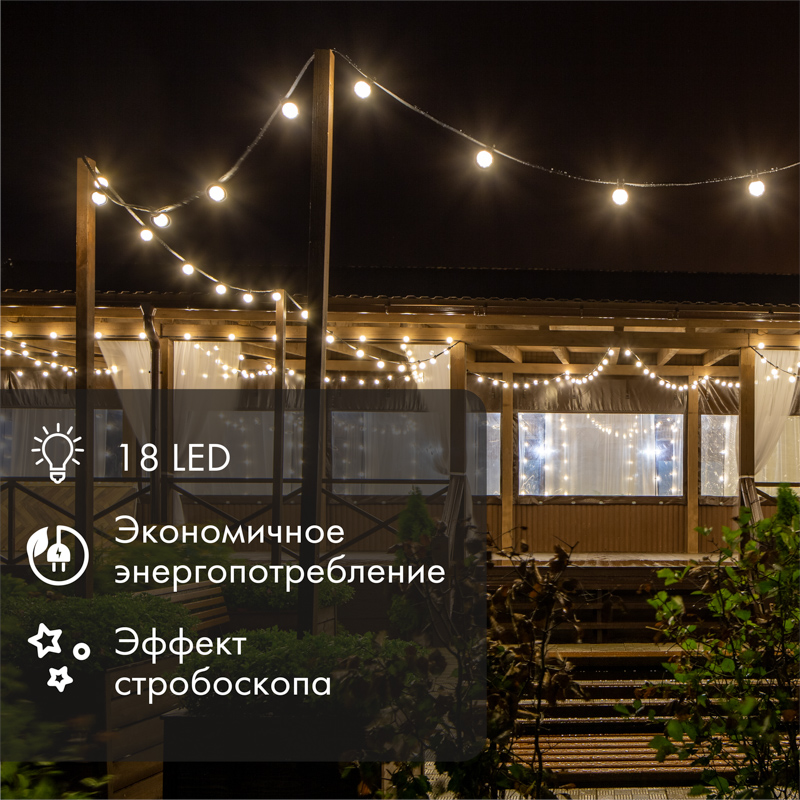 Качественная картинка Лампа-строб светодиодная, диаметр 50, E27, 18 LED, 2,5Вт, СИНИЙ, 230В NEON-NIGHT