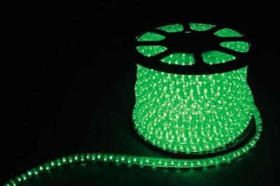 Дюралайт (световая нить) со светодиодами, 2W 100м 230V 36LED/м 13мм, зеленый, LED-R2W с 2 заглушками