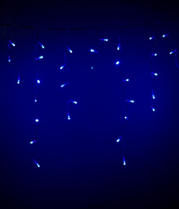 Качественная картинка Светодиодная бахрома Laitcom 3,1x0,5м, 150 LED, IP54, черн. пр., синий