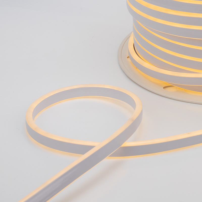 Качественная картинка Гибкий неон NEON-NIGHT 8х16мм двухсторонний 120 LED/м ТЕПЛЫЙ БЕЛЫЙ 24В бухта 50м