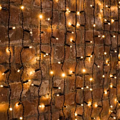 Светодиодный занавес NEON-NIGHT 2х6м ТЕПЛЫЙ БЕЛЫЙ, черный ПВХ, IP65, постоянное свечение, 230В